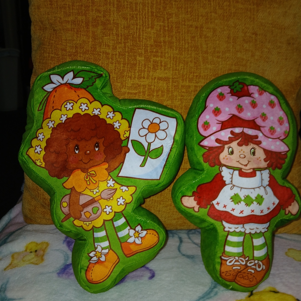 Adorable Green and Orange Stuffed Doll Set